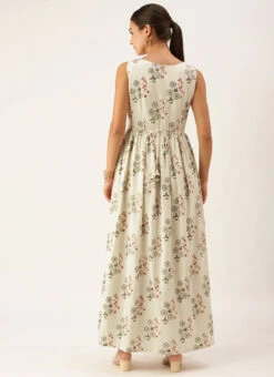 Cream Silk Cotton Ankle Length Dress After Six Wear 11 Cream Silk Cotton Ankle Length Dress After Six Wear -Deals Chic Lehenga Store Cream Silk Cotton Ankle Length Dress DRBS02108680 b