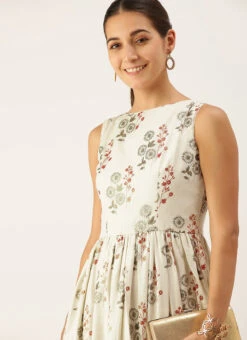 Cream Silk Cotton Ankle Length Dress After Six Wear 12 Cream Silk Cotton Ankle Length Dress After Six Wear -Deals Chic Lehenga Store Cream Silk Cotton Ankle Length Dress DRBS02108680 rrc1