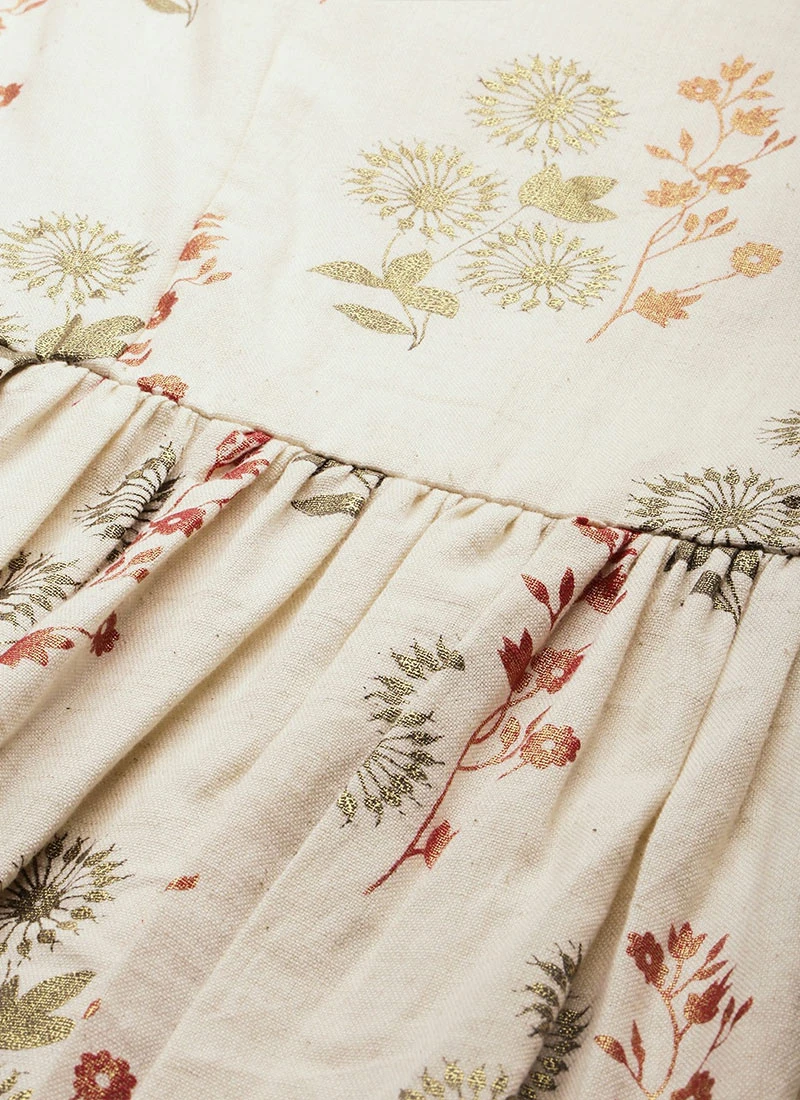 Cream Silk Cotton Ankle Length Dress After Six Wear 6 Cream Silk Cotton Ankle Length Dress After Six Wear - Image 6