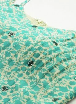 Dupatta From Cream And Blue Chinon Printed Gharara Set After Six Wear -Deals Chic Lehenga Store Cream and Blue Chinon Printed Gharara Set SLBS02302373 rrc1 1