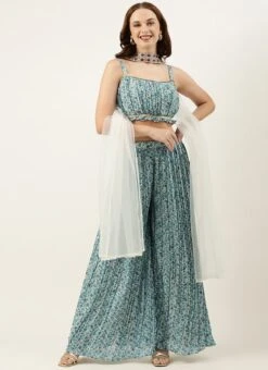 Bottom From Cream And Blue Printed N Embroidered Set After Six Wear 10 Bottom From Cream And Blue Printed N Embroidered Set After Six Wear -Deals Chic Lehenga Store Cream and Blue Printed N Embroidered Set IWBS02301010 u