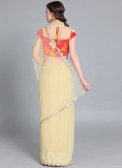 Beige Half N Half Border Saree Festive Wear -Deals Chic Lehenga Store Custom Made Beige Half N Half Border Saree SABS01908555 b