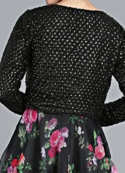 Black Digital Printed Gown With Jacket Party Wear -Deals Chic Lehenga Store Custom Made Black Digital Printed Gown with Jacket IWBS1809086 rrc2