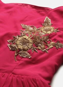 Pink Embroidred Boat Neck Gown Party Wear -Deals Chic Lehenga Store Custom Made Pink Embroidred Boat Neck Gown IWBV01906240 rrc1