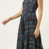 Dark Blue Printed Strap Neck Dress After Six Wear
