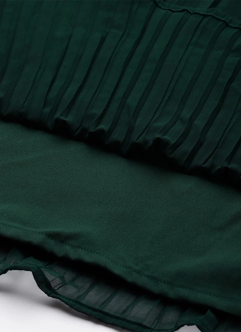 Dark Green Embroidered Georgette Dress Festive Wear After Six Wear 7 Dark Green Embroidered Georgette Dress Festive Wear After Six Wear - Image 7