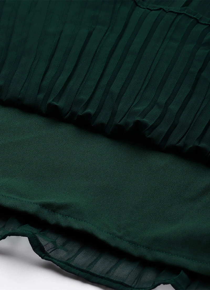 Dark Green Embroidered Georgette Dress After Six Wear 7 Dark Green Embroidered Georgette Dress After Six Wear - Image 7