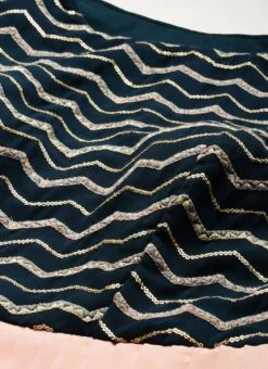 Dark Green Georgette Embroidered N Peach Gown Festive Wear -Deals Chic Lehenga Store Dark Green Georgette Embroidered N Peach Gown IWBS02301763 rrc1