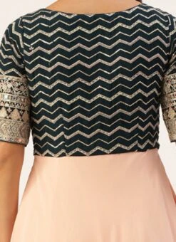 Dark Green Georgette Embroidered N Peach Gown Festive Wear -Deals Chic Lehenga Store Dark Green Georgette Embroidered N Peach Gown IWBS02301763 rrc2