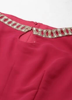 Dupatta From Dark Pink Georgette Embroidered Gharara Suit Set After Six Wear -Deals Chic Lehenga Store Dark Pink Georgette Embroidered Gharara Suit Set SLBS02212480 rrc1 1