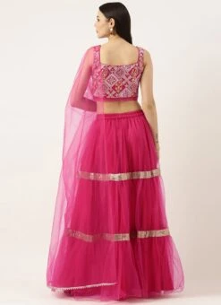 Dark Pink Georgette Embroidered Lehenga Festive Wear -Deals Chic Lehenga Store Dark Pink Georgette Embroidered Lehenga GHBS02212564 b