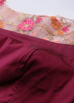 Dark Purple Boat Neck Embroidered Dress Wedding Wear 12 Dark Purple Boat Neck Embroidered Dress Wedding Wear -Deals Chic Lehenga Store Dark Purple Boat Neck Embroidered Dress DRBS02106430 rrc1