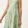 Digital Printed Green Muslin Maxi Dress Party Wear