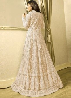 Drashti Dhami Beige Embroidered Anarkali Suit Party Wear -Deals Chic Lehenga Store Drashti Dhami Beige Embroidered Anarkali Suit SLSCCH921706A b