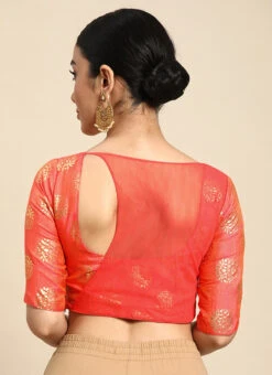 Dull Pink Art Silk Blouse Festive Wear -Deals Chic Lehenga Store Dull Pink Art Silk Blouse BLBS02303799 b