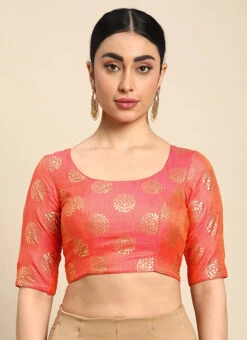 Dull Pink Art Silk Blouse Festive Wear -Deals Chic Lehenga Store Dull Pink Art Silk Blouse BLBS02303799 u