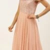 Dusty Pale Peach Embroidered Gown Party Wear