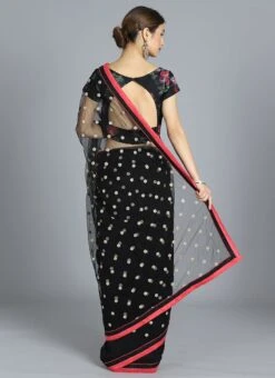 Ethnovog Black Half N Half Sari Party Wear -Deals Chic Lehenga Store EthnoVogue Customised Black Half N Half Sari SABS01809296 b