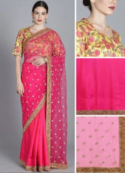 Ethnovog Embroidered Half N Half Sari Party Wear -Deals Chic Lehenga Store EthnoVogue Customised Embroidered Half N Half Sari SABS01812215 gl