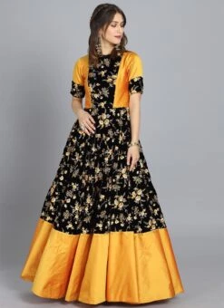 Ethnovog Multicolored Embroidered Gown Party Wear -Deals Chic Lehenga Store EthnoVogue Customised Multicolored Embroidered Gown IWBS01901252 u