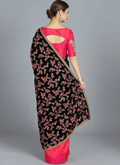 Ethnovog Velvet Half N Half Saree Festive Wear -Deals Chic Lehenga Store EthnoVogue Customised Velvet Half N Half Saree SABS01810628 b