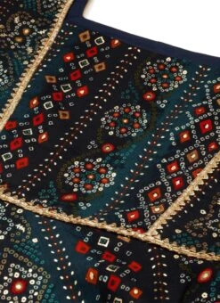 Fit N Flare Dark Blue Printed Dress Festive Wear After Six Wear 12 Fit N Flare Dark Blue Printed Dress Festive Wear After Six Wear -Deals Chic Lehenga Store Fit N Flare Dark Blue Printed Dress DRBS02111158 rrc1