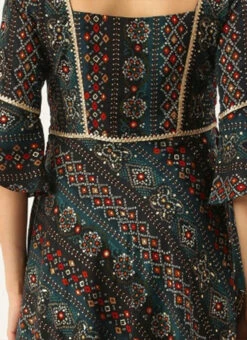 Fit N Flare Dark Blue Printed Dress Festive Wear After Six Wear 13 Fit N Flare Dark Blue Printed Dress Festive Wear After Six Wear -Deals Chic Lehenga Store Fit N Flare Dark Blue Printed Dress DRBS02111158 rrc2