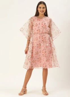 Floral Printed Organza Kaftan Dress After Six Wear Party Wear 10 Floral Printed Organza Kaftan Dress After Six Wear Party Wear -Deals Chic Lehenga Store Floral Printed Organza Kaftan Dress DRBS02110875 u