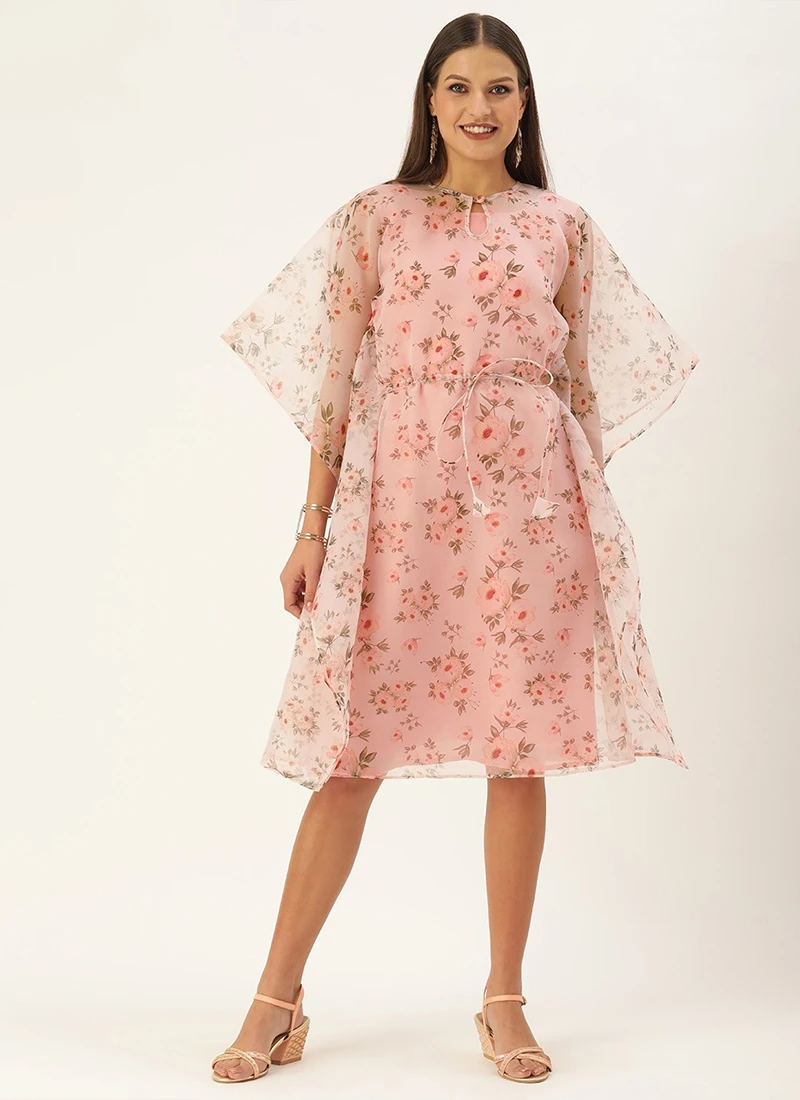 Floral Printed Organza Kaftan Dress After Six Wear Party Wear 3 Floral Printed Organza Kaftan Dress After Six Wear Party Wear - Image 3