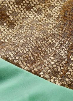 Gold Sequins Embroidered V Neck Gown Party Wear -Deals Chic Lehenga Store Gold Sequins Embroidered V Neck Gown IWBS02001204 rrc1