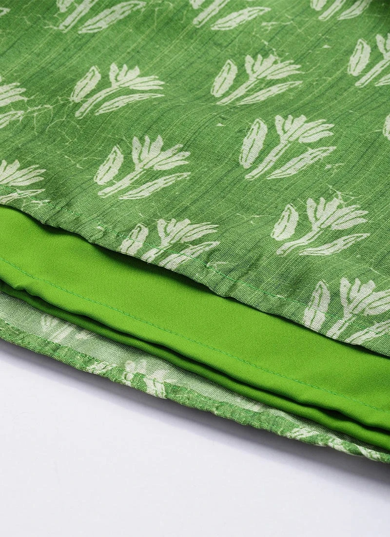 Bottom From Green Art Silk Digital Printed Co Ords Set After Six Wear 8 Bottom From Green Art Silk Digital Printed Co Ords Set After Six Wear - Image 8