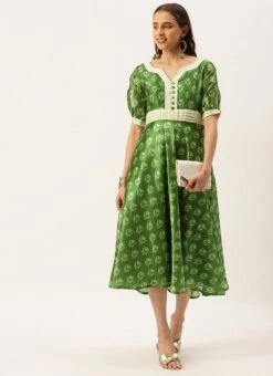 Green Art Silk Digital Printed Dress Festive Wear 10 Green Art Silk Digital Printed Dress Festive Wear -Deals Chic Lehenga Store Green Art Silk Digital Printed Dress DRBS02210909 u