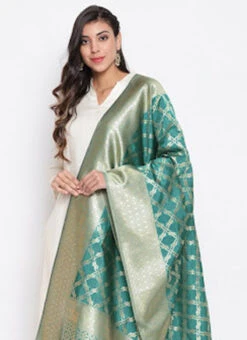 Green Art Silk Dupatta Festive Wear -Deals Chic Lehenga Store Green Art Silk Dupatta DPSLI103RAM b