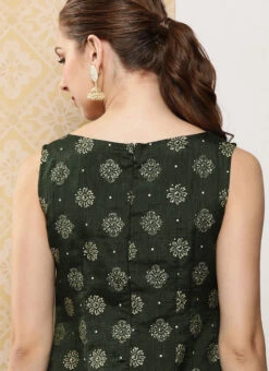 Green Art Silk Foil Print Dress After Six Wear 13 Green Art Silk Foil Print Dress After Six Wear -Deals Chic Lehenga Store Green Art Silk Foil Print Dress DRBS02301118 rrc2