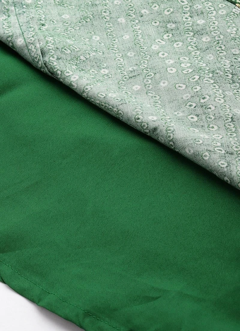 Dupatta From Green Bandhani Printed Rayon Gown With Dupatta Set After Six Wear 7 Dupatta From Green Bandhani Printed Rayon Gown With Dupatta Set After Six Wear - Image 7