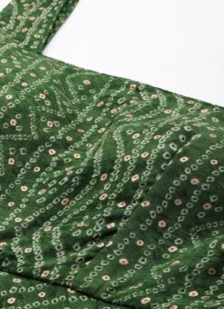 Green Bandhani Printed Rayon Strap Neck Dress Festive Wear -Deals Chic Lehenga Store Green Bandhani Printed Rayon Strap Neck Dress DRBS02303756 rrc1
