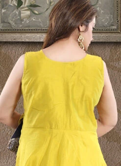 Green Chanderi Art Silk Anarkali Suit Party Wear -Deals Chic Lehenga Store Green Chanderi Art Silk Anarkali Suit SLMNFG127GREEN b