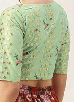 Green Chanderi Embroidered Blouse Festive Wear 13 Green Chanderi Embroidered Blouse Festive Wear -Deals Chic Lehenga Store Green Chanderi Embroidered Blouse BLBS02305275 rrc2