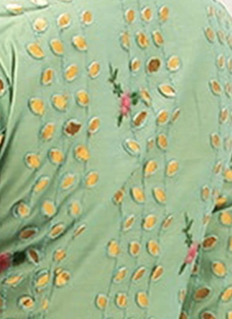 Green Chanderi Embroidered Blouse Festive Wear 8 Green Chanderi Embroidered Blouse Festive Wear - Image 8