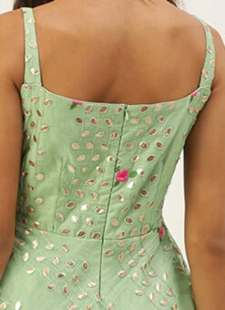 Green Chanderi Embroidered Jumpsuit Festive Wear Party Wear -Deals Chic Lehenga Store Green Chanderi Embroidered Jumpsuit DRBS02207361 rrc2