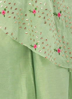 Green Chanderi Embroidered Jumpsuit Festive Wear Party Wear -Deals Chic Lehenga Store Green Chanderi Embroidered Jumpsuit DRBS02207361 rrc3