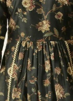 Green Chanderi Printed Floral Maxi Dress Festive Wear -Deals Chic Lehenga Store Green Chanderi Printed Floral Maxi Dress DRBS02111084 rrc2