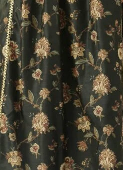 Green Chanderi Printed Floral Maxi Dress Festive Wear -Deals Chic Lehenga Store Green Chanderi Printed Floral Maxi Dress DRBS02111084 rrc3