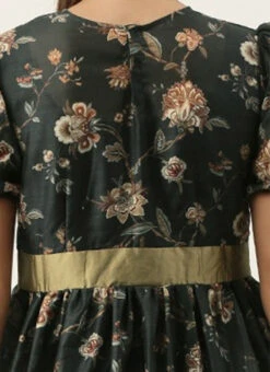 Green Chanderi Silk Puff Sleeve Dress After Six Wear 13 Green Chanderi Silk Puff Sleeve Dress After Six Wear -Deals Chic Lehenga Store Green Chanderi Silk Puff Sleeve Dress DRBS02201263 rrc2