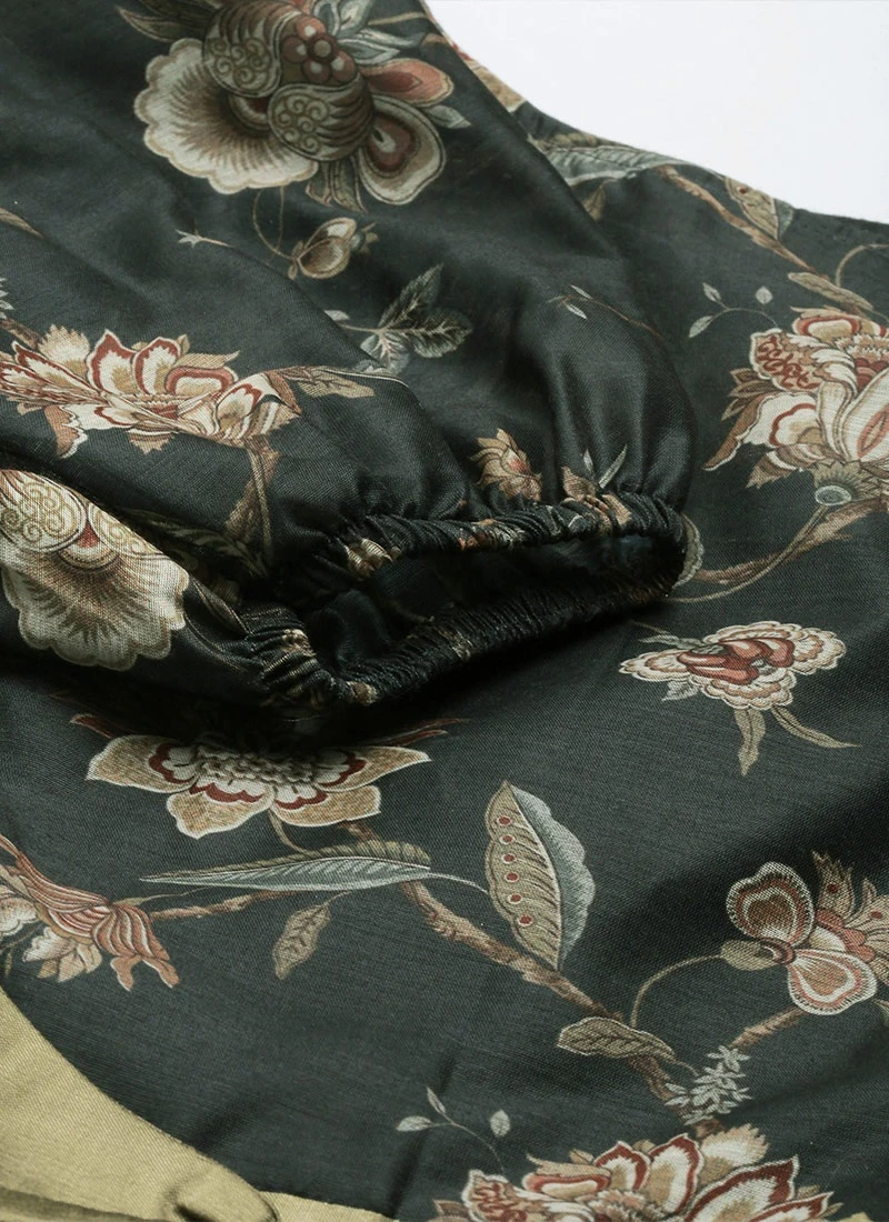 Green Chanderi Silk Puff Sleeve Dress After Six Wear 7 Green Chanderi Silk Puff Sleeve Dress After Six Wear - Image 7