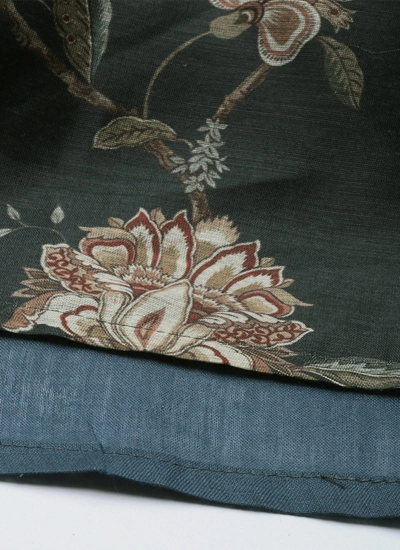 Green Chanderi Silk Puff Sleeve Dress After Six Wear 8 Green Chanderi Silk Puff Sleeve Dress After Six Wear - Image 8