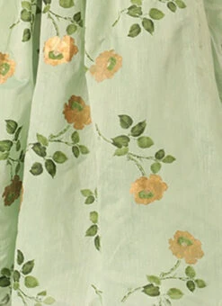 Green Chanderi Silk Puff Sleeve Dress Festive Wear 15 Green Chanderi Silk Puff Sleeve Dress Festive Wear -Deals Chic Lehenga Store Green Chanderi Silk Puff Sleeve Dress DRBS02303880 rrc4