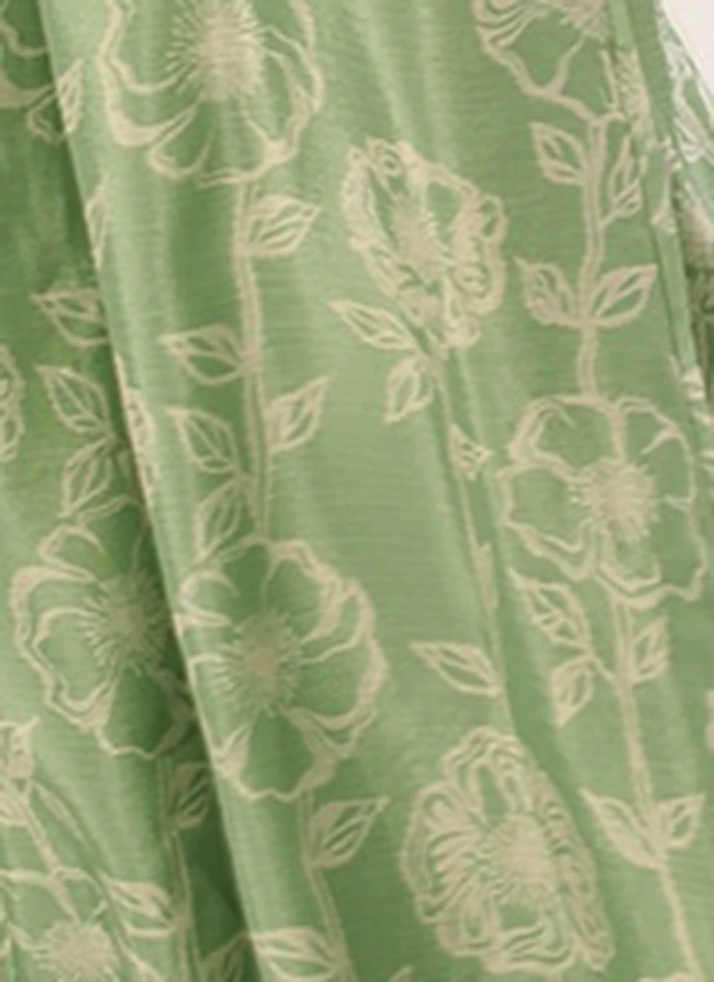 Green Digital Print Chinon Jumpsuit Festive Wear 8 Green Digital Print Chinon Jumpsuit Festive Wear - Image 8