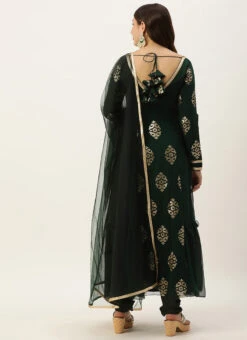 Dupatta From Green Embroidered Anarkali Suit Set After Six Wear -Deals Chic Lehenga Store Green Embroidered Anarkali Suit Set SLBS02306318 b