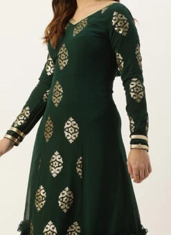 Dupatta From Green Embroidered Anarkali Suit Set After Six Wear
